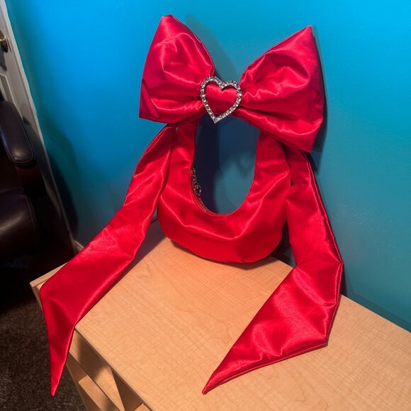 Dolls Kill Handbags - Dolls kill satin bow shoulder bag
